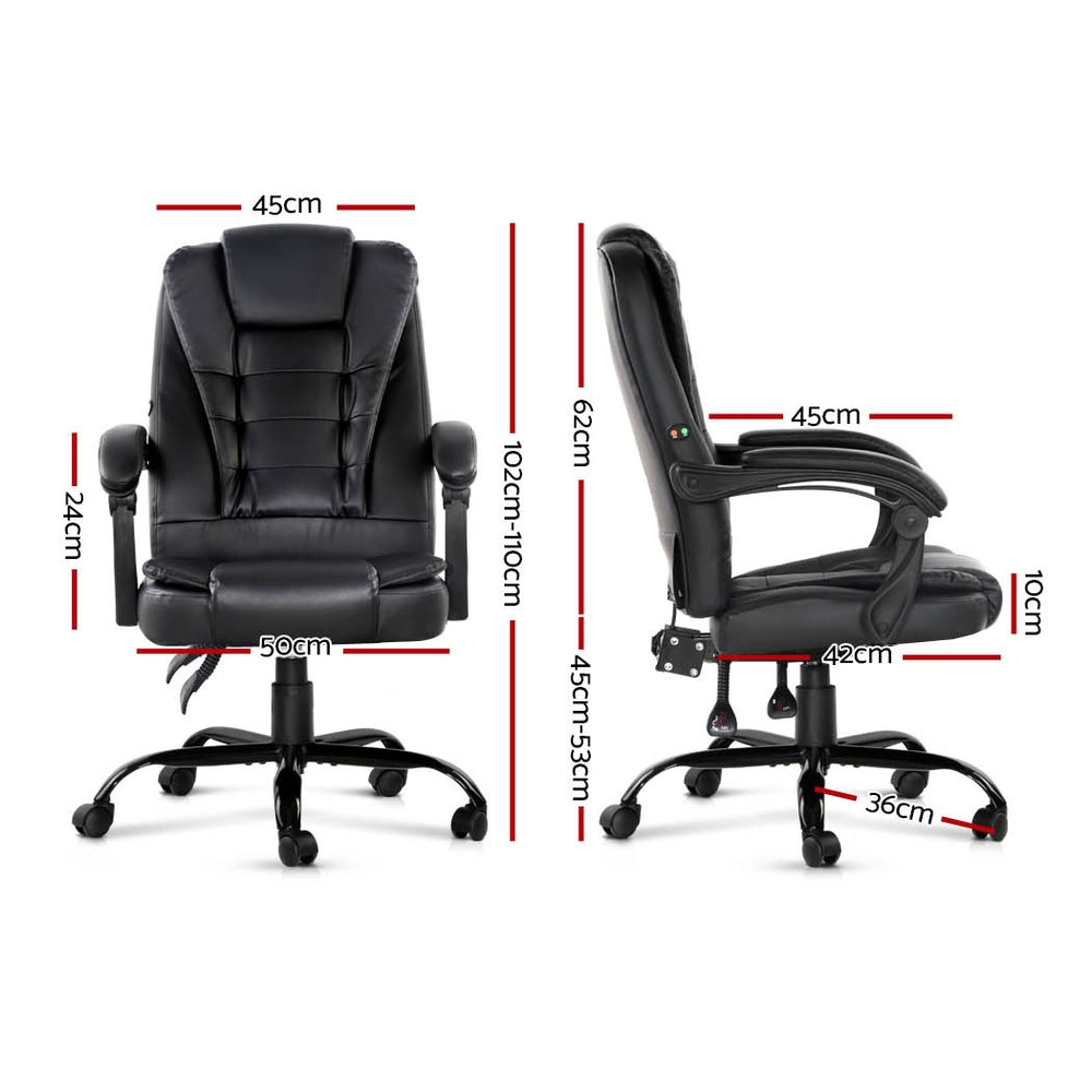 Artiss massage office chair pu leather recliner computer gaming chairs best sale espresso