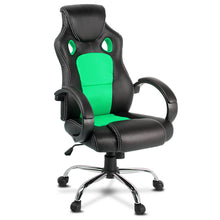 Load image into Gallery viewer, Gaming Chair - Racing Style - PU Leather - Gas Lift/Swivel - Lumbar Support - Padded Armrests - 6 Colours (Black, Blue, Green, Grey, Orange, Red)
