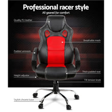 Load image into Gallery viewer, Gaming Chair - Racing Style - PU Leather - Gas Lift/Swivel - Lumbar Support - Padded Armrests - 6 Colours (Black, Blue, Green, Grey, Orange, Red)
